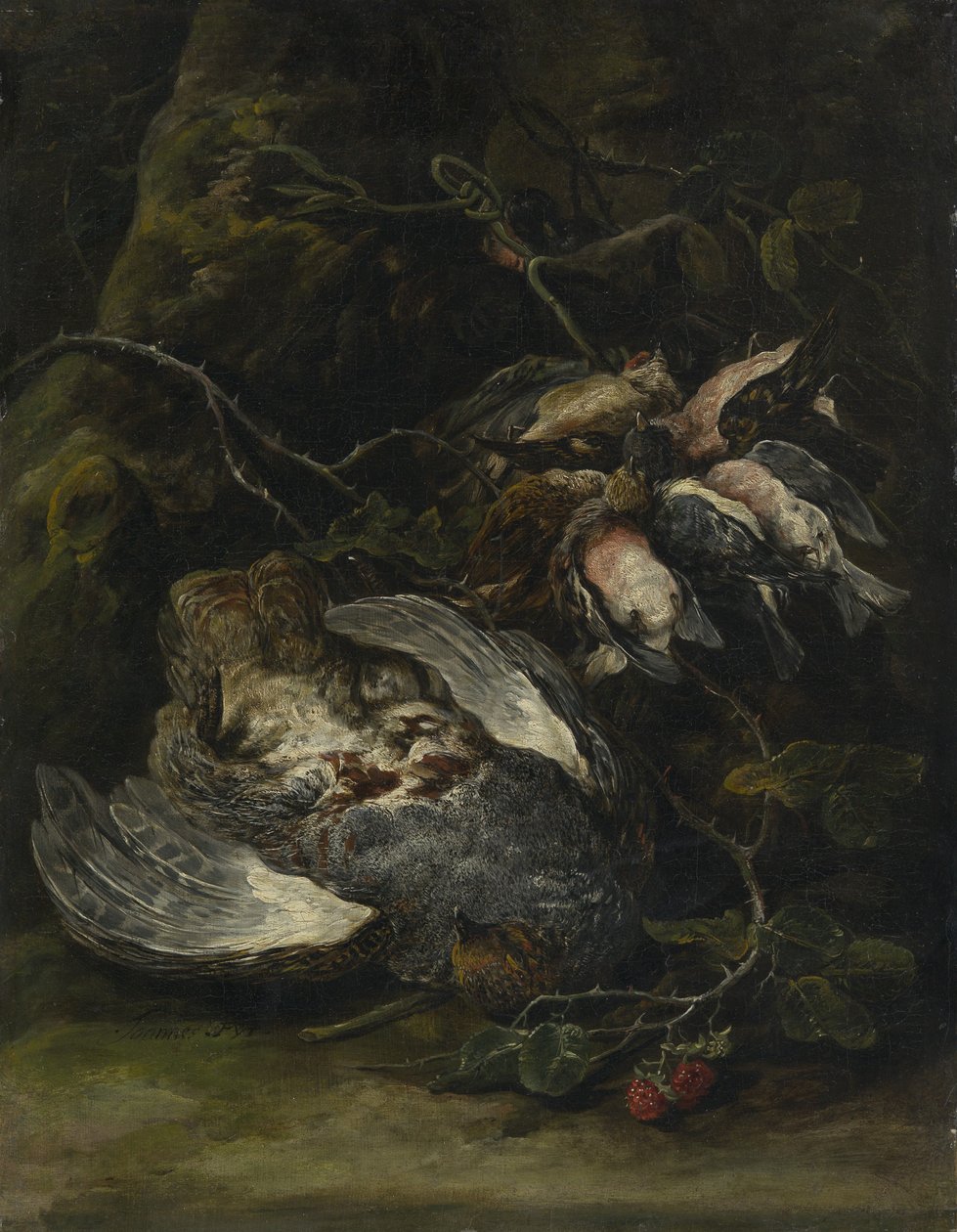 Ein Rebhuhn und kleine Wildvögel, 1650er Jahre von Jan Fyt