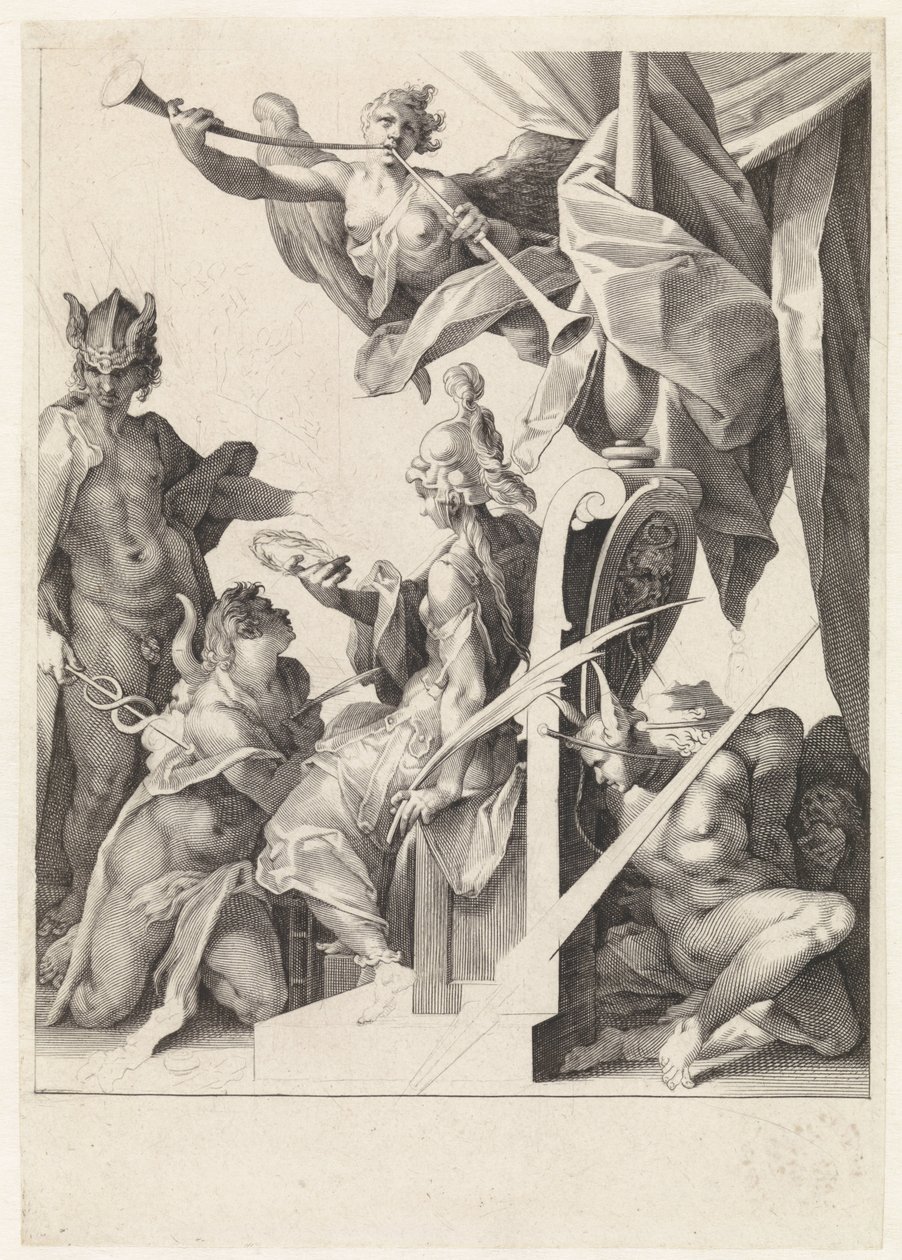 Merkur führt junge Künstler zu Minerva von Jan Harmensz. Muller