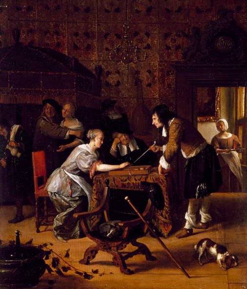 Trick-Track spielen, 1667 von Jan Havickszoon Steen