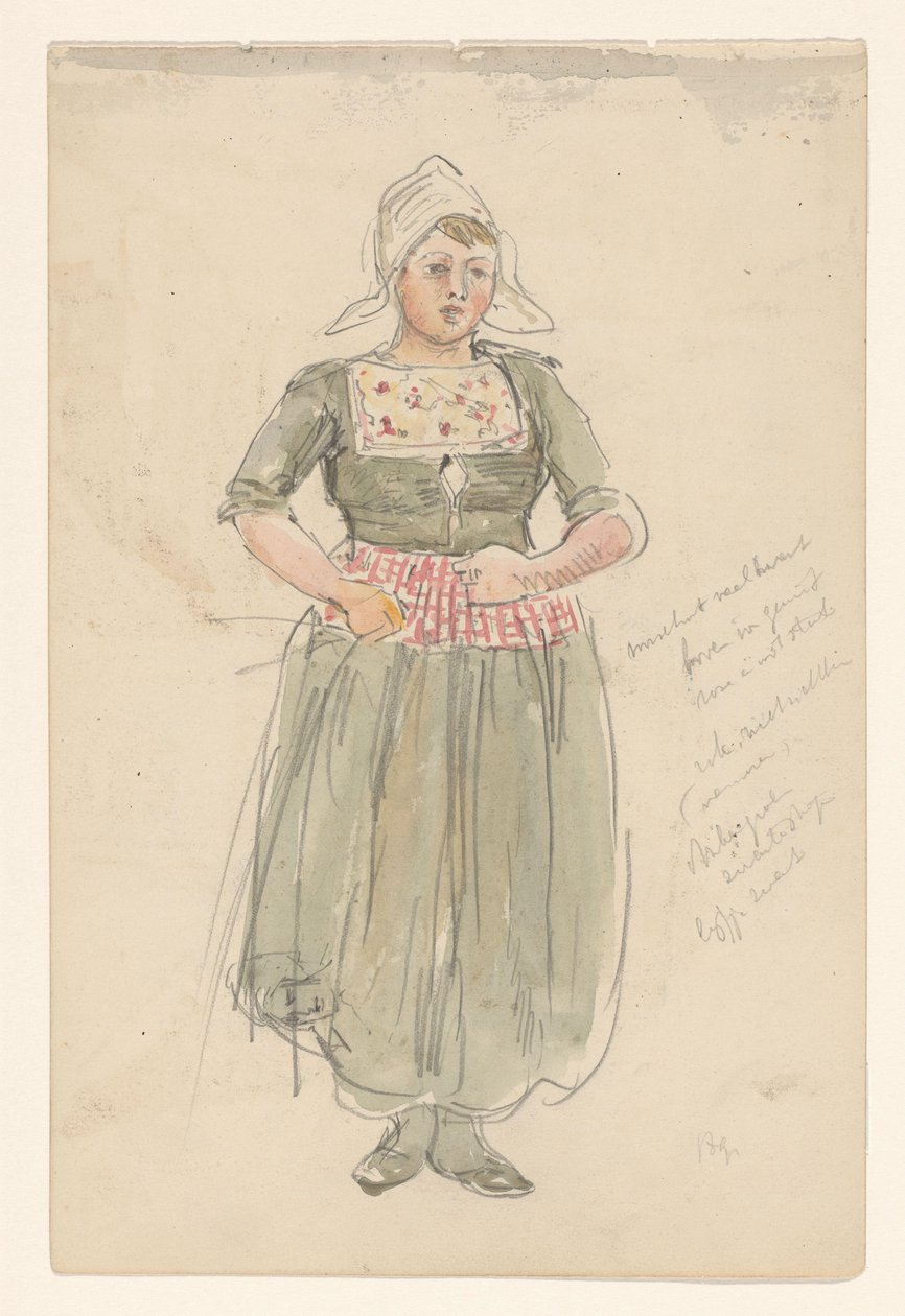 Stehendes Mädchen in Tracht von Jan Hoynck van Papendrecht