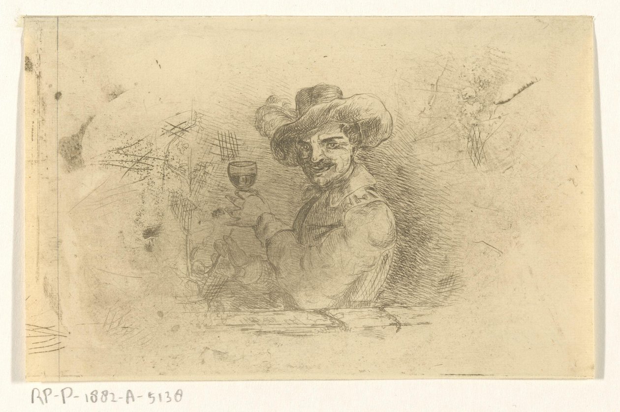 Soldat mit erhobenem Glas von Jan Karel Jacob de Jonge