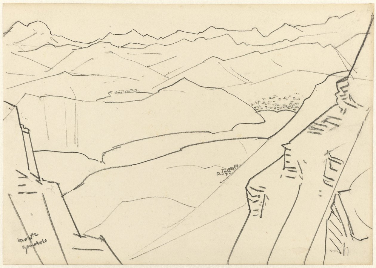 Skizze einer Berglandschaft Monte Generoso von Jan Toorop