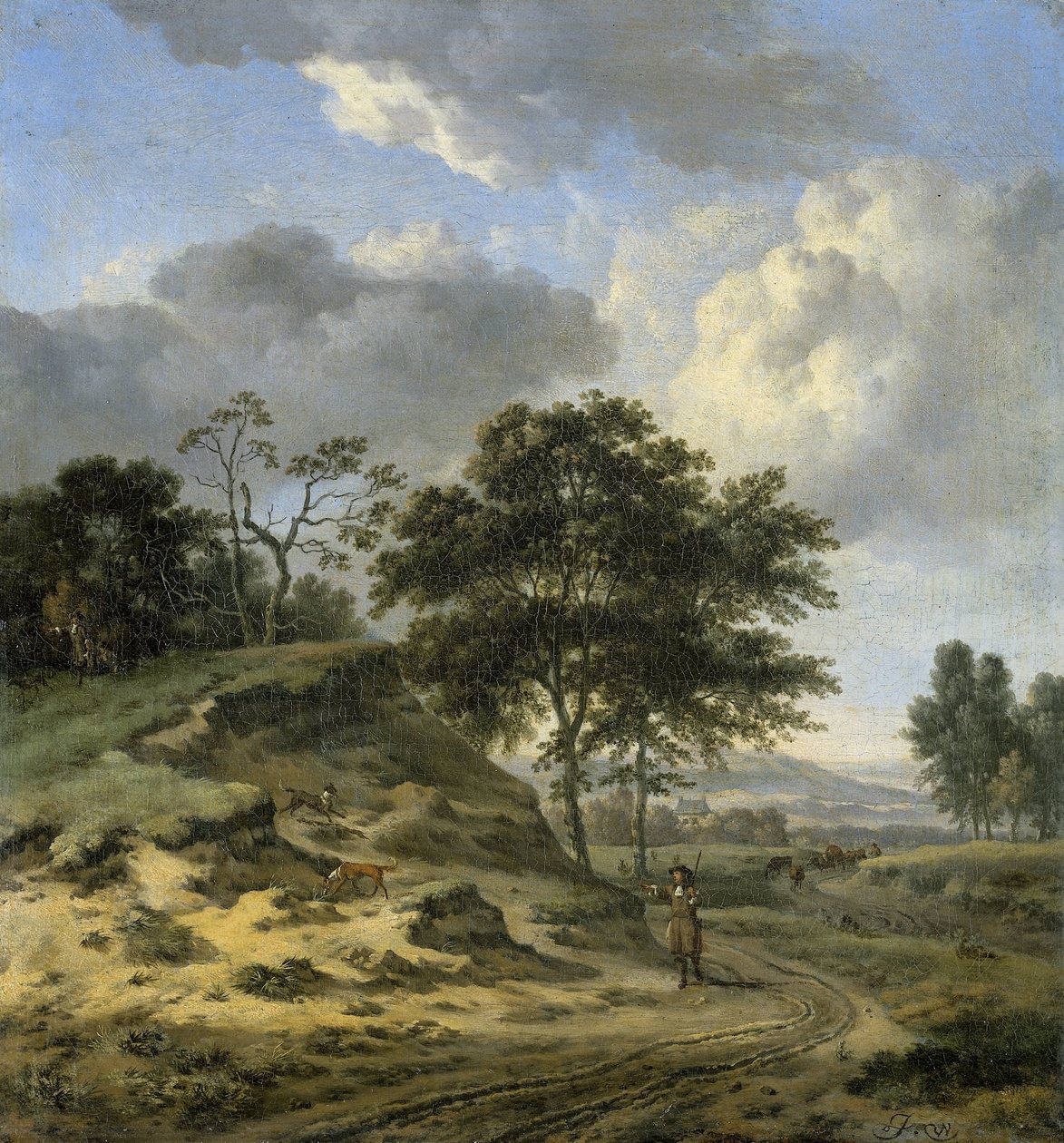 Landschaft mit zwei Jägern von Jan Wijnants