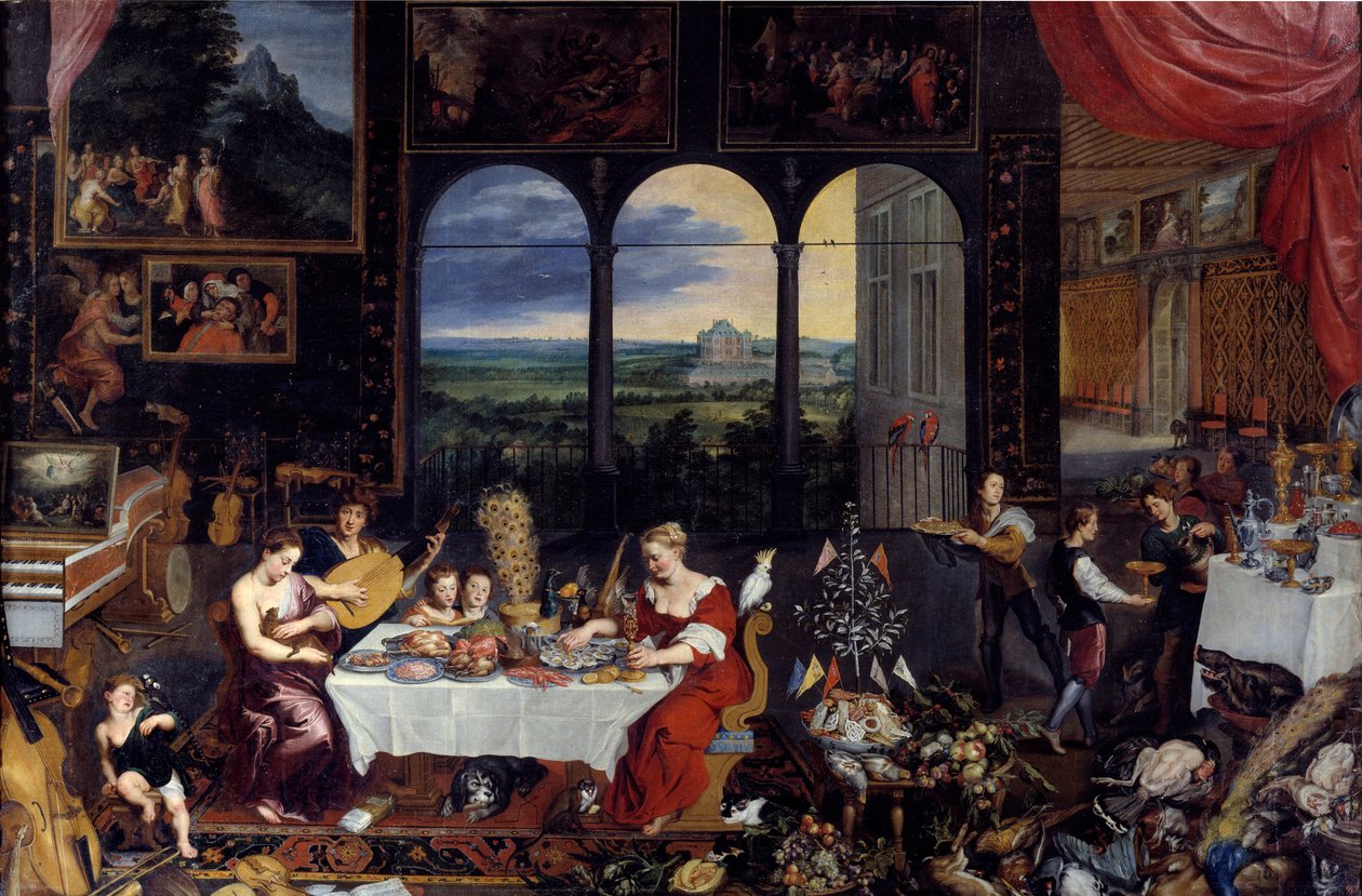 Geschmack, Gehör und Tastsinn, 1618 von Jan the Elder Brueghel