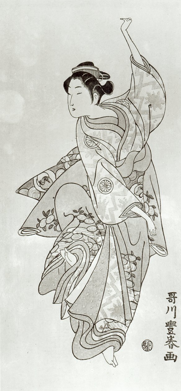 Tänzerin (Holzschnitt) von Japanese School