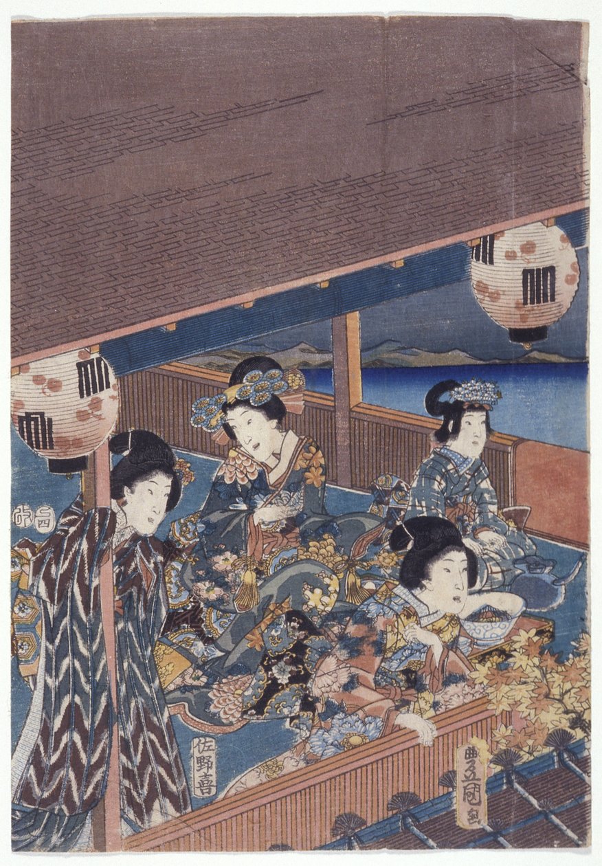 Teil des Genji-Triptychons von Japanese School
