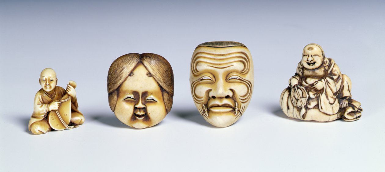 Zwei Masken und zwei Musiker von Japanese School