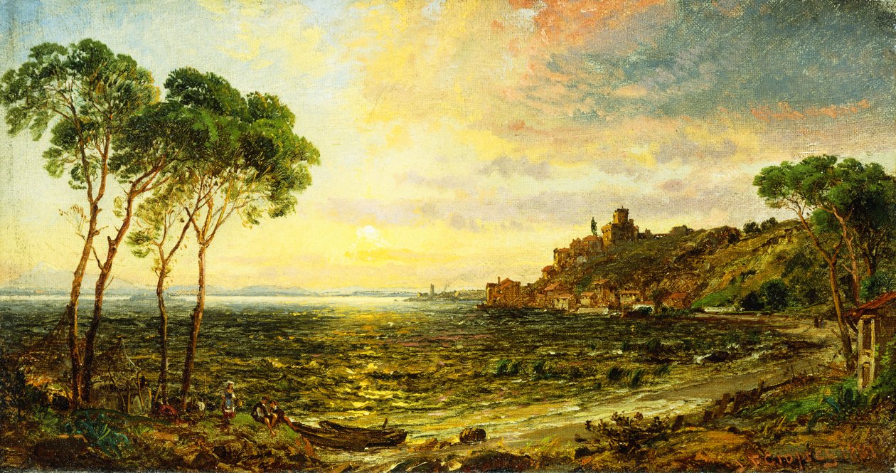 Sonnenuntergang über dem Trasimenischen See, 1887 von Jasper Francis Cropsey