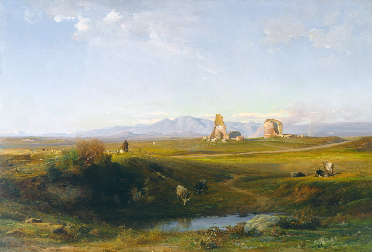Ein Blick auf die römische Landschaft, 1848 von Jean Achille Benouville