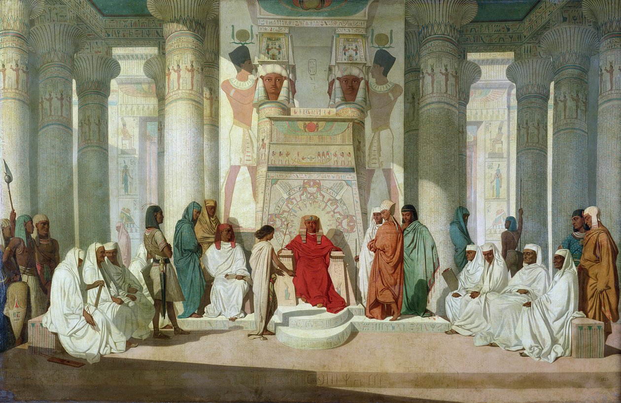 Joseph erklärt die Träume des Pharaos von Jean Adrien Guignet