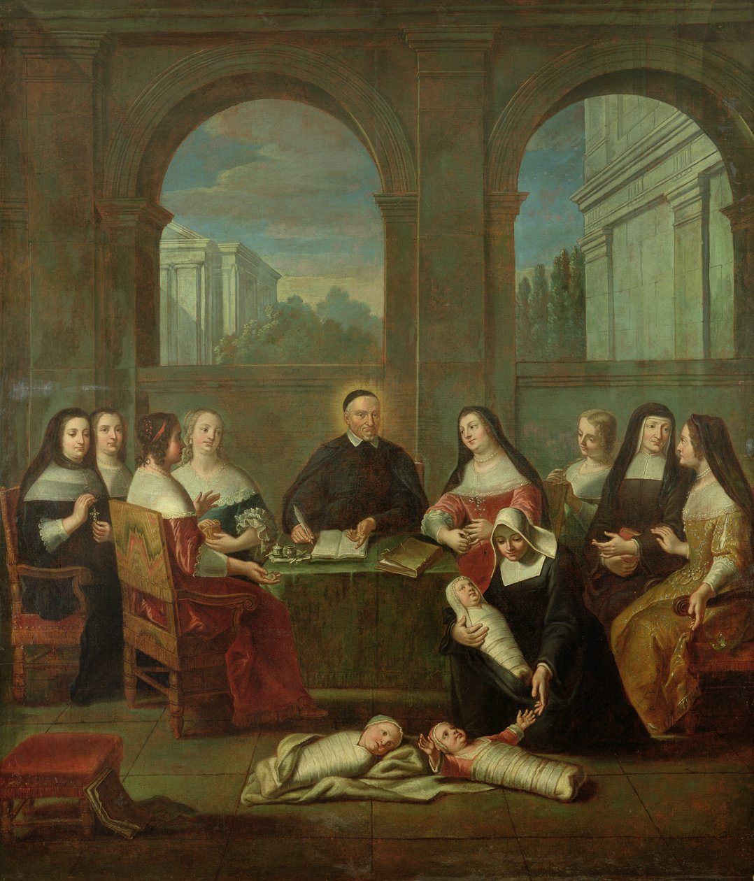 St. Vincent de Paul und die Barmherzigen Schwestern, ca. 1729 von Jean Andre