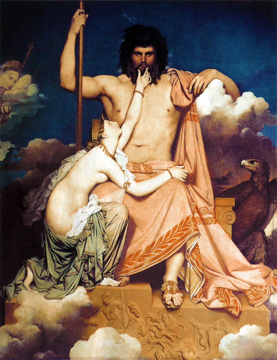 Zeus und Thetis von Jean Auguste Dominique Ingres