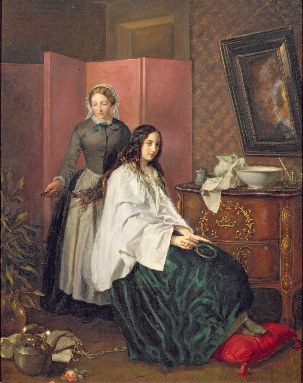Das Haar meiner Dame kämmen von Jean Baptiste Beranger
