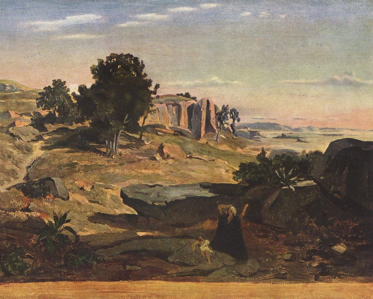 Hagar in der Wüste von Jean Baptiste Camille Corot