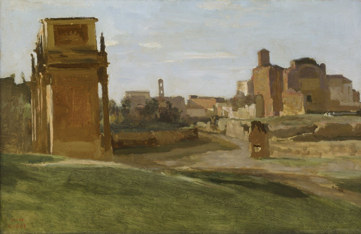 Der Konstantinsbogen und das Forum von Jean Baptiste Camille Corot