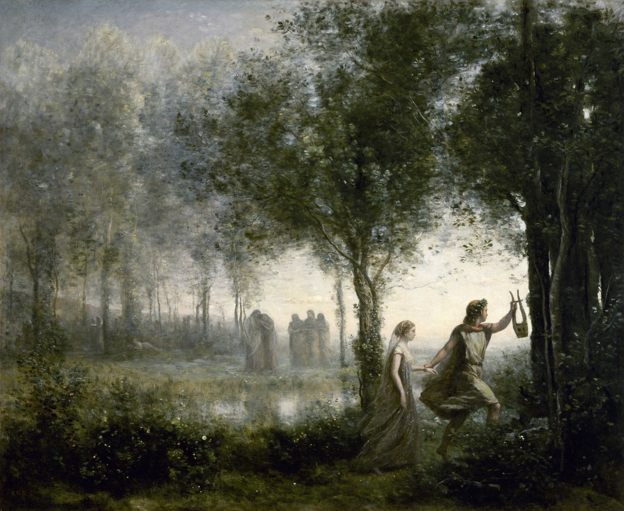 Orpheus führt Eurydike aus der Unterwelt von Jean Baptiste Camille Corot