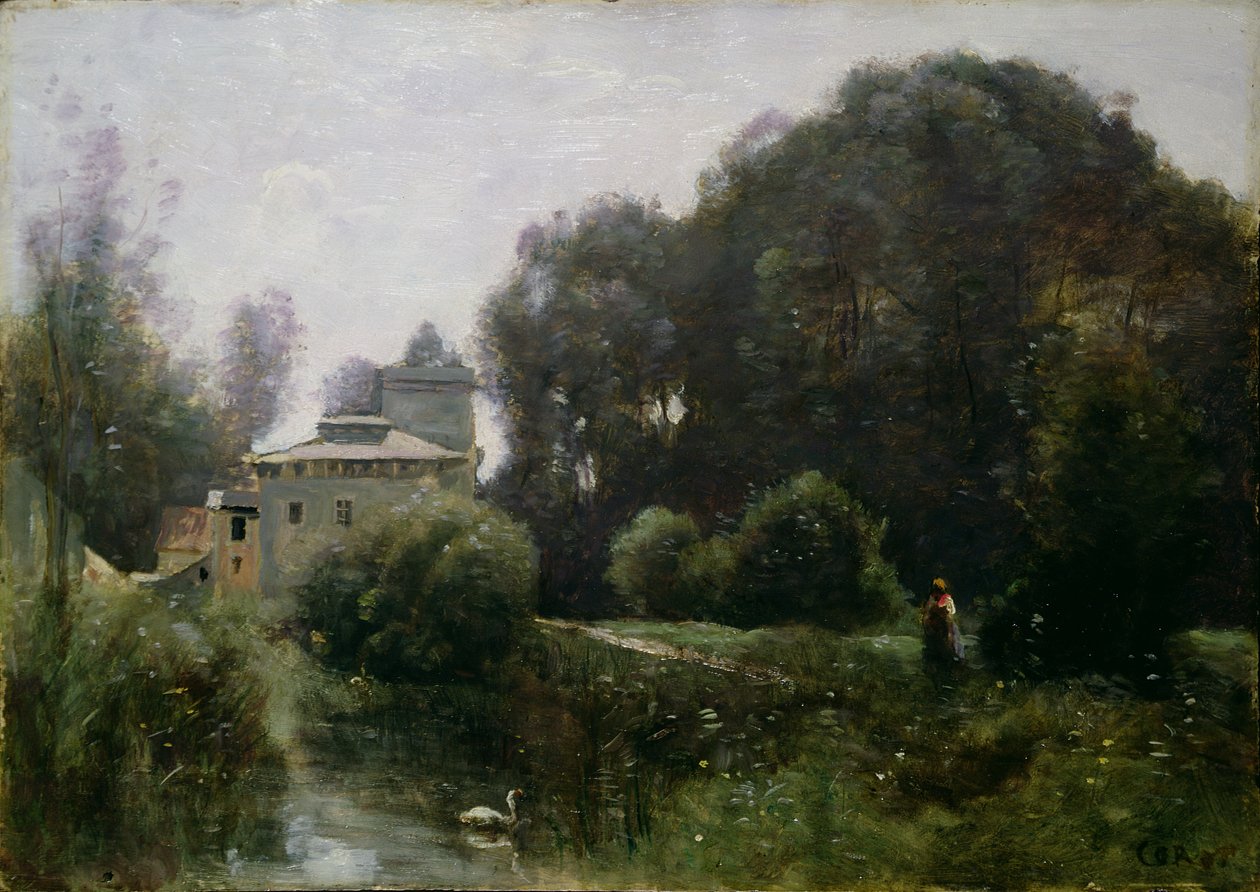 Erinnerung an die Villa Borghese, 1855 von Jean Baptiste Camille Corot