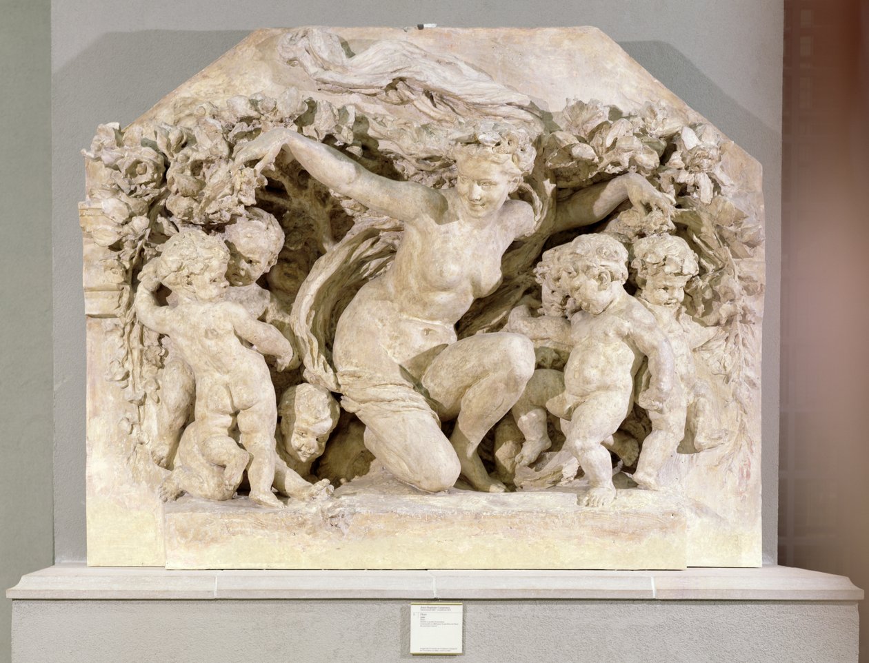 Triumph der Flora, Relief von der Fassade des Flora-Pavillons des Louvre-Palastes, 1866 (Gips) von Jean Baptiste Carpeaux