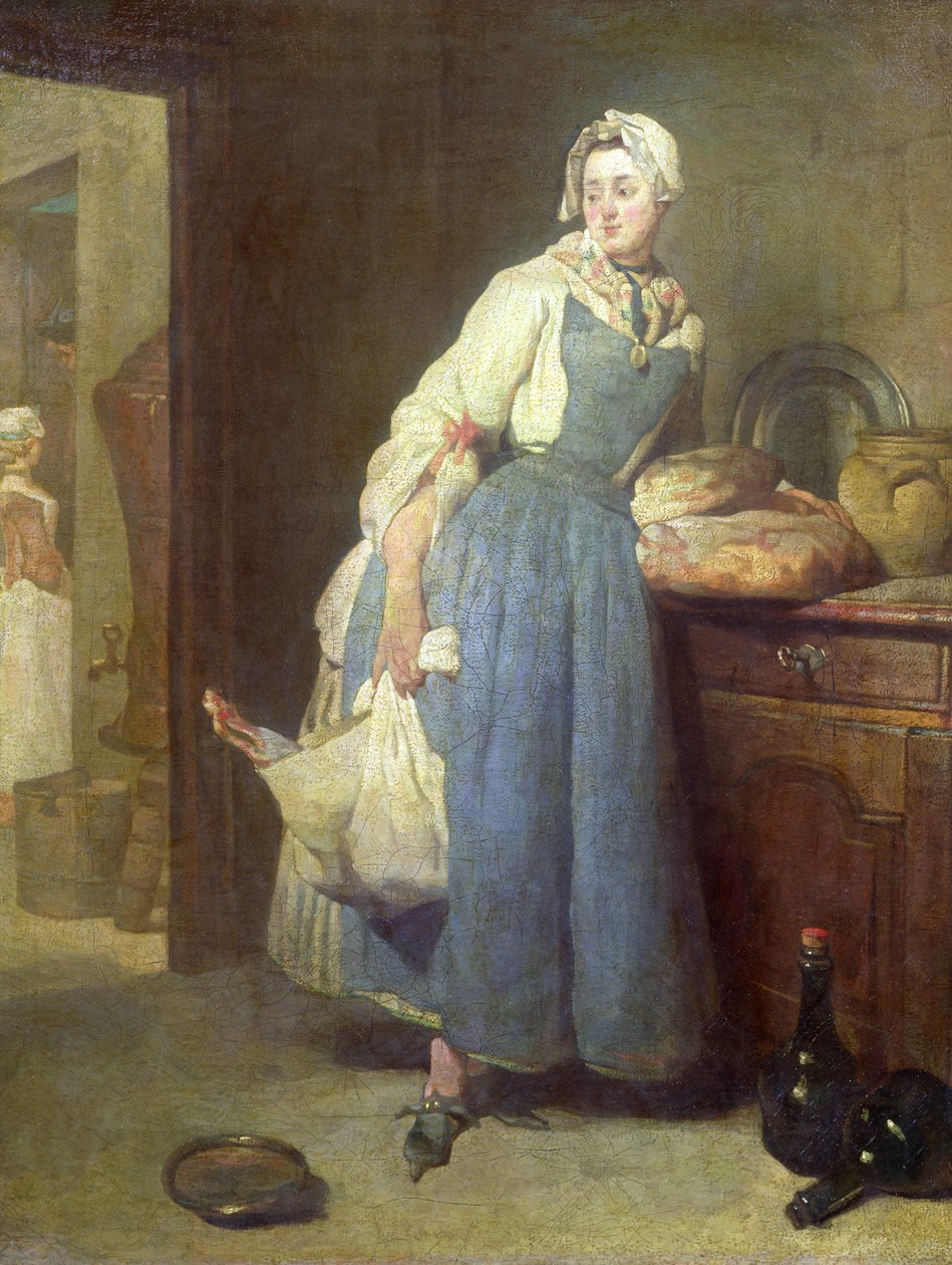 Die Küchenmagd mit Vorräten, 1739 von Jean Baptiste Simeon Chardin