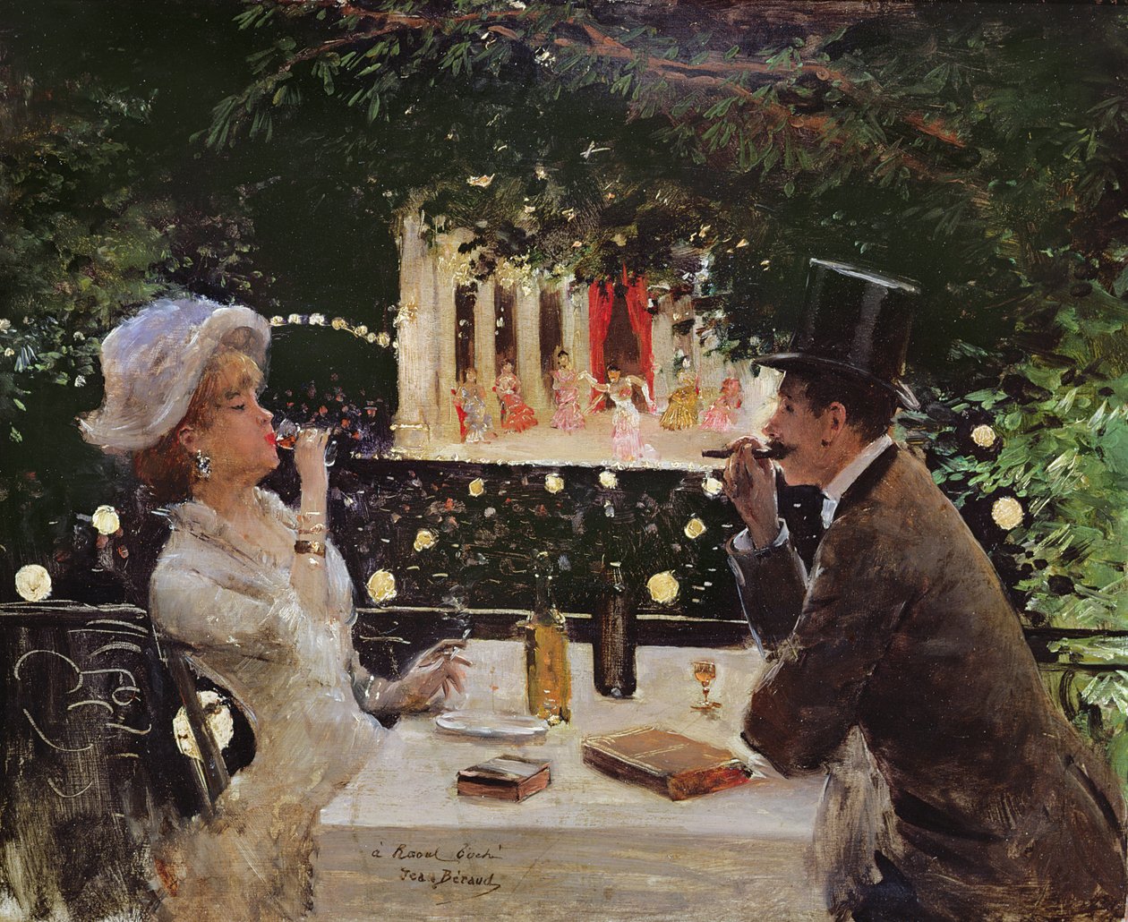 Abendessen bei Les Ambassadeurs, ca. 1882 von Jean Beraud