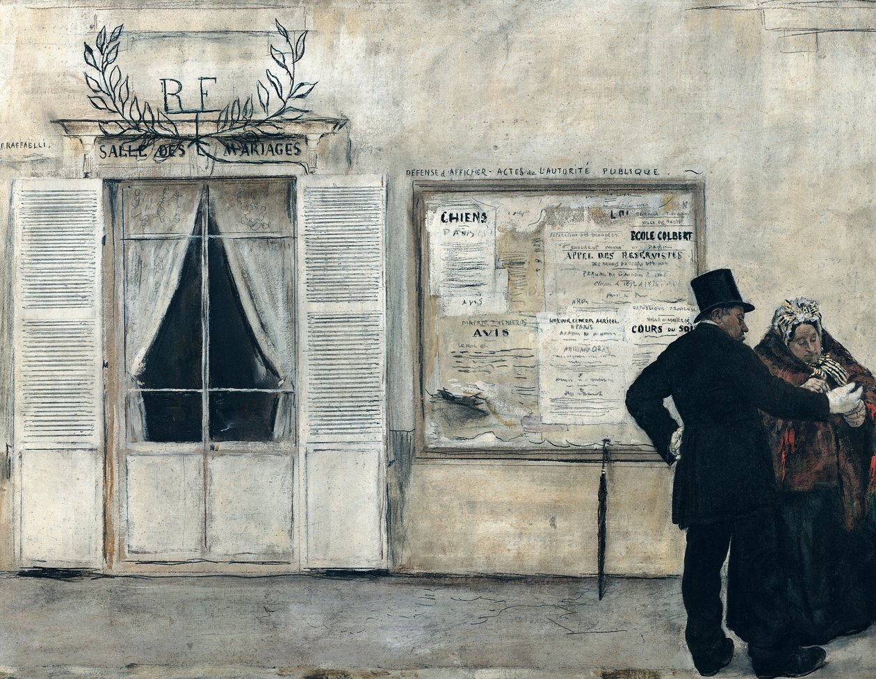 Gäste warten auf die Hochzeitszeremonie von Jean Francois Raffaelli
