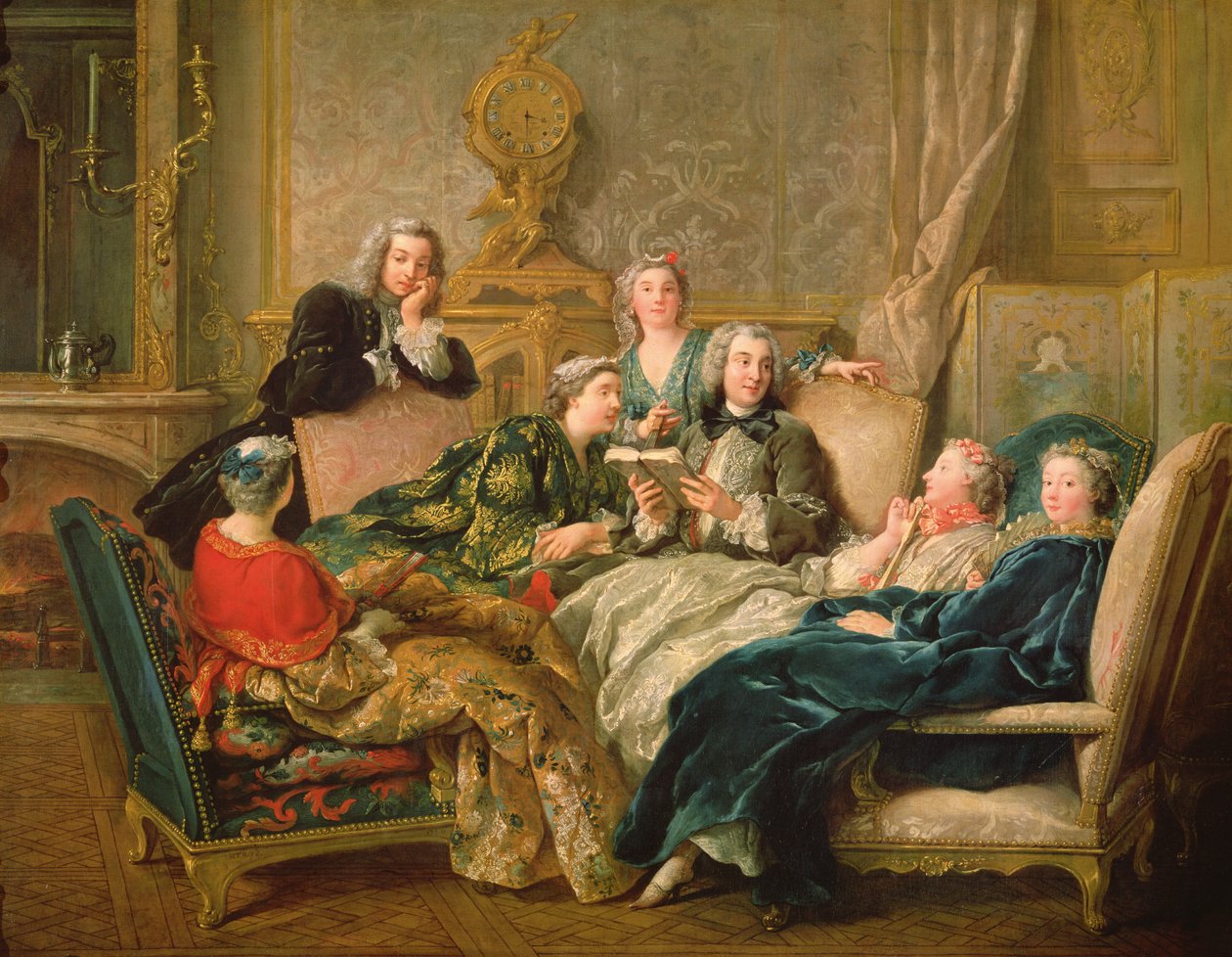 Die Lesung von Molière, ca. 1730 von Jean François de Troy