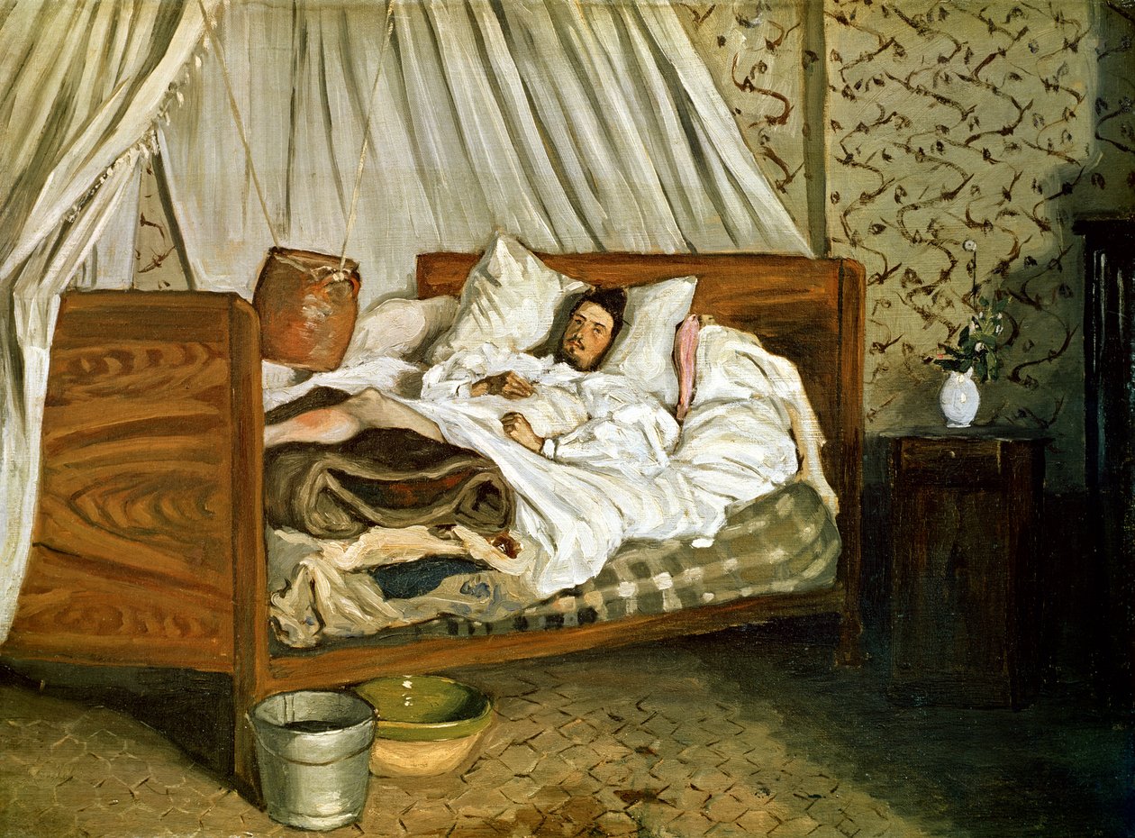 Die improvisierte Ambulanz, Monet verwundet in Chailly-en-Biere, 1865 von Jean Frederic Bazille