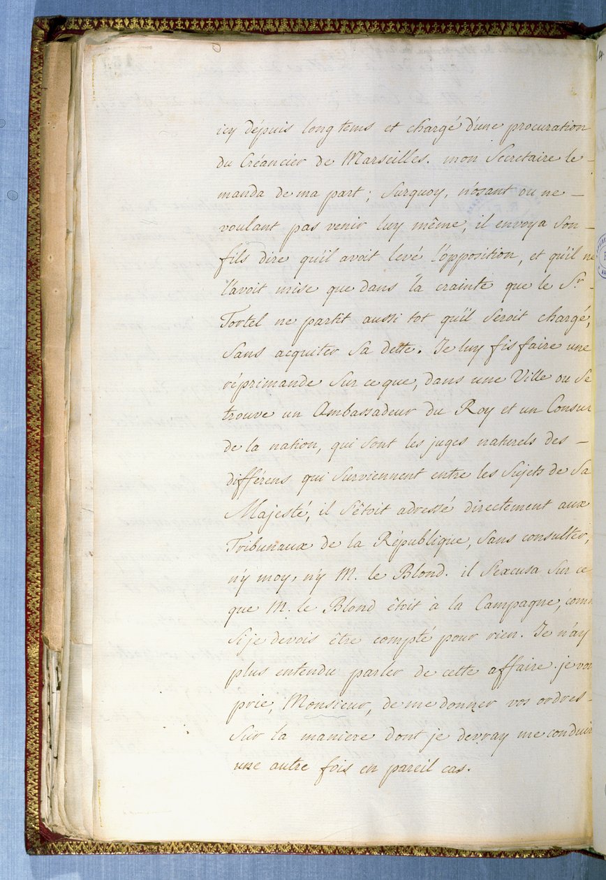 2. Seite eines Briefes von Jean-Jacques Rousseau, geschrieben als Sekretär des französischen Botschafters in Venedig von Jean Jacques Rousseau