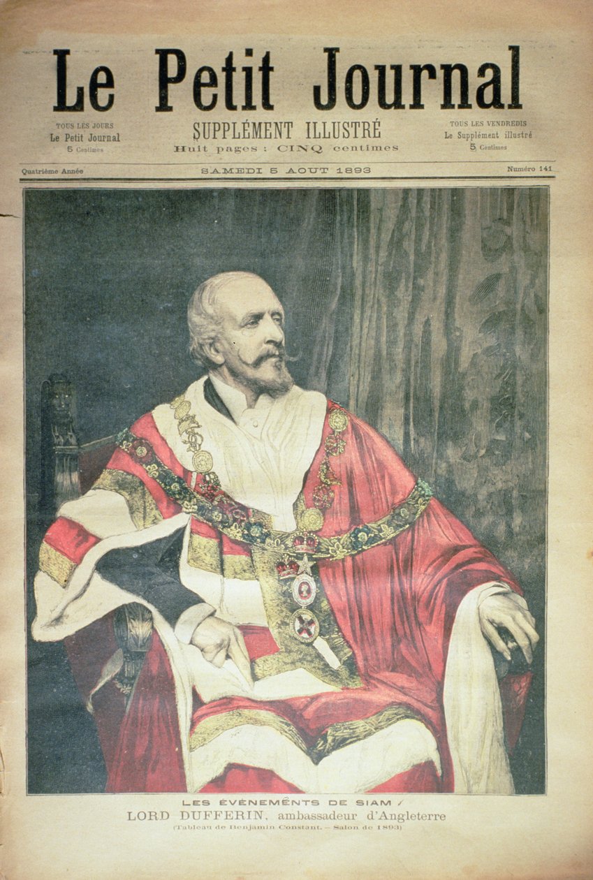 Ereignisse in Siam: Lord Dufferin, der britische Botschafter, Titelseite von 
