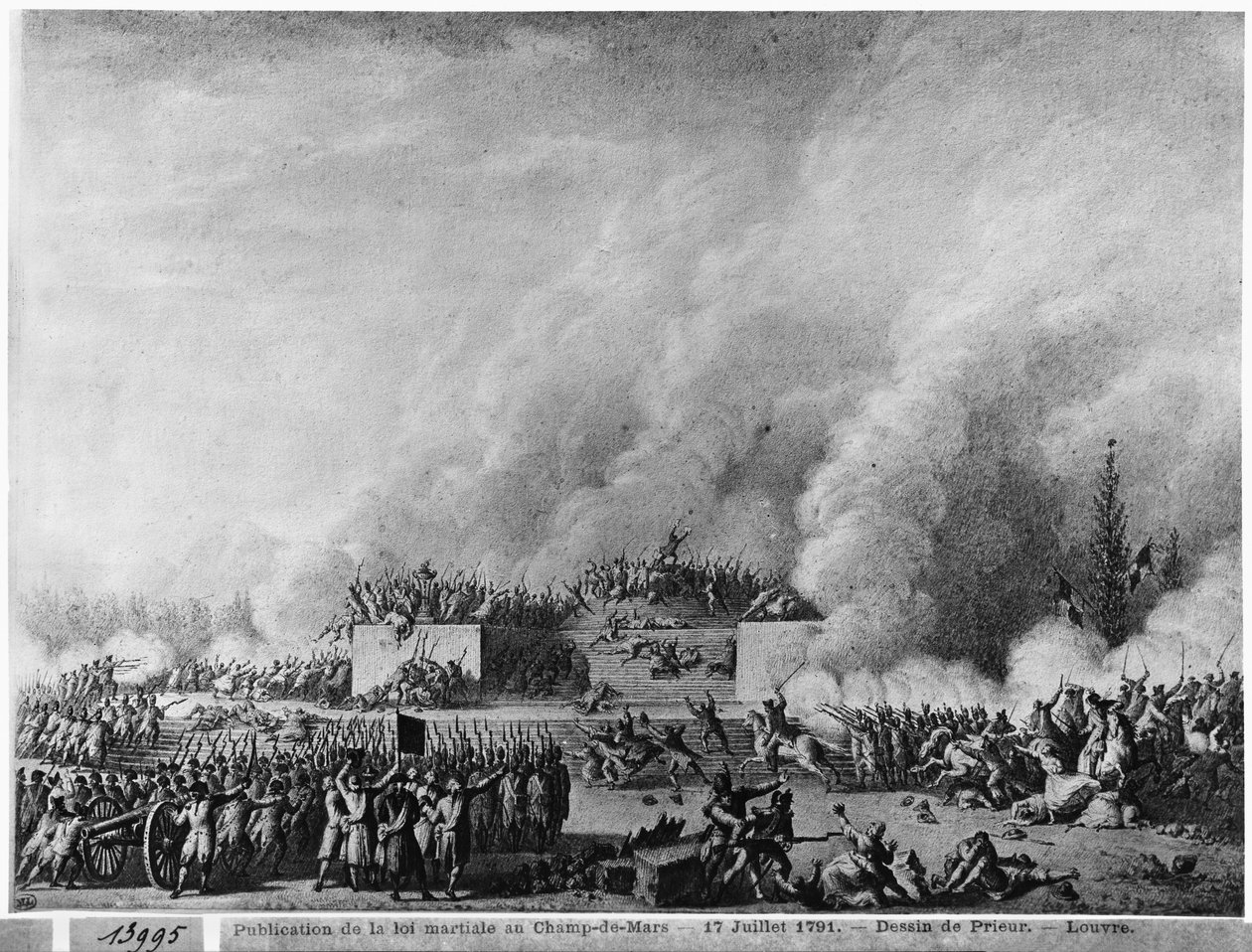 Verkündung des Kriegsrechts auf dem Marsfeld, Paris, 17. Juli 1791 von Jean Louis the Younger Prieur