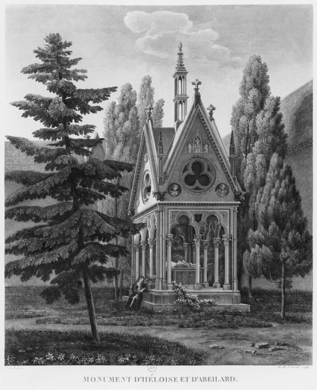 Grab von Heloise und Abelard, Musee des Monuments Francais, Illustration aus 