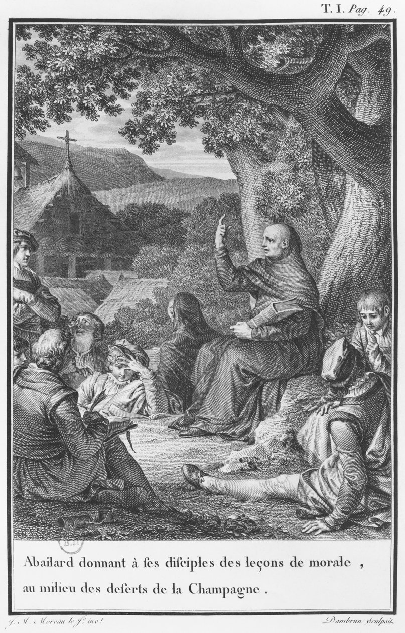 Abelard lehrt unter Jüngern in der verlassenen Champagne, Illustration aus 