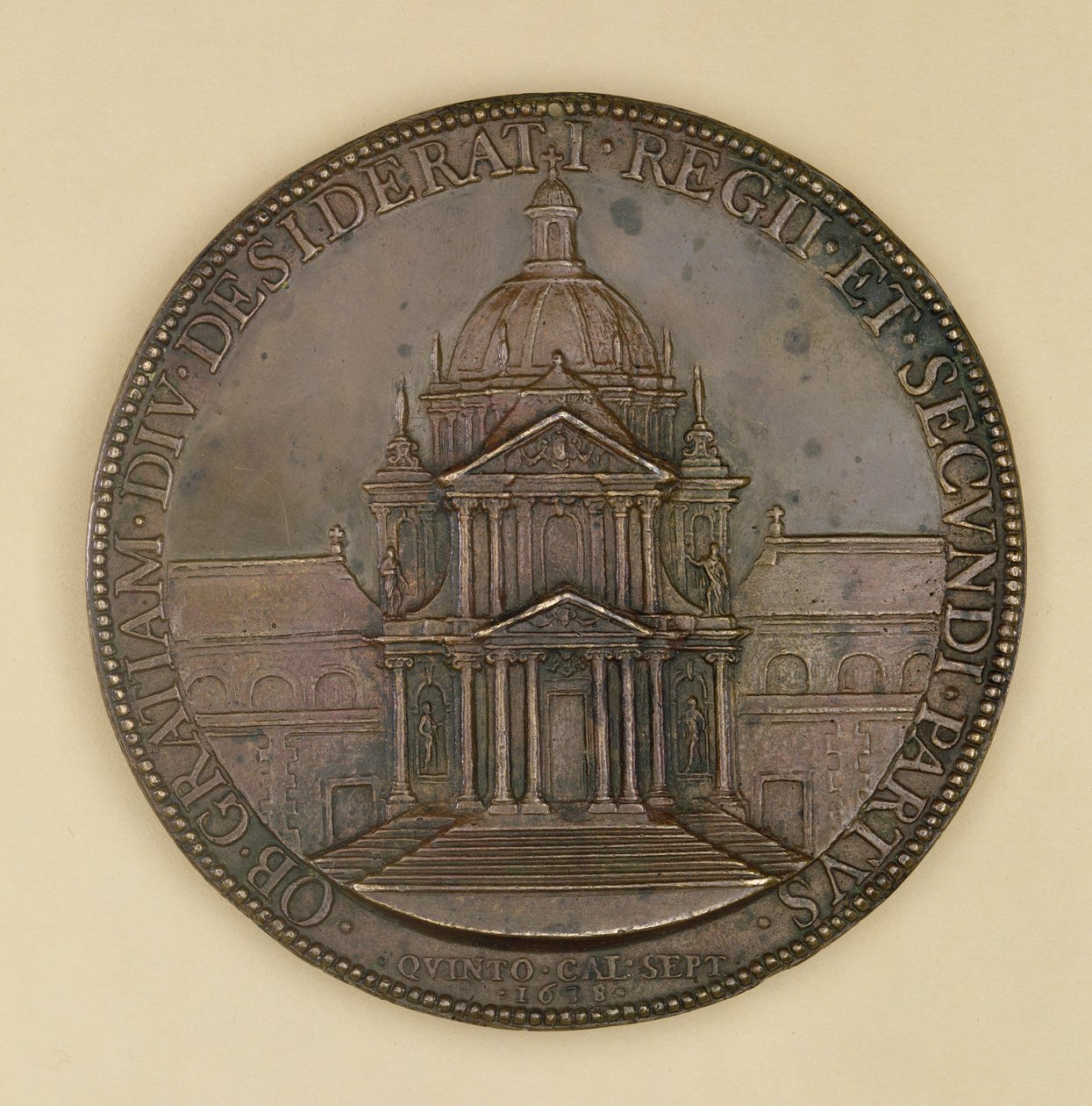 Gründungsmedaille von Val-de-Grace, recto zeigt Val-de-Grace, 1638 von Jean Warin