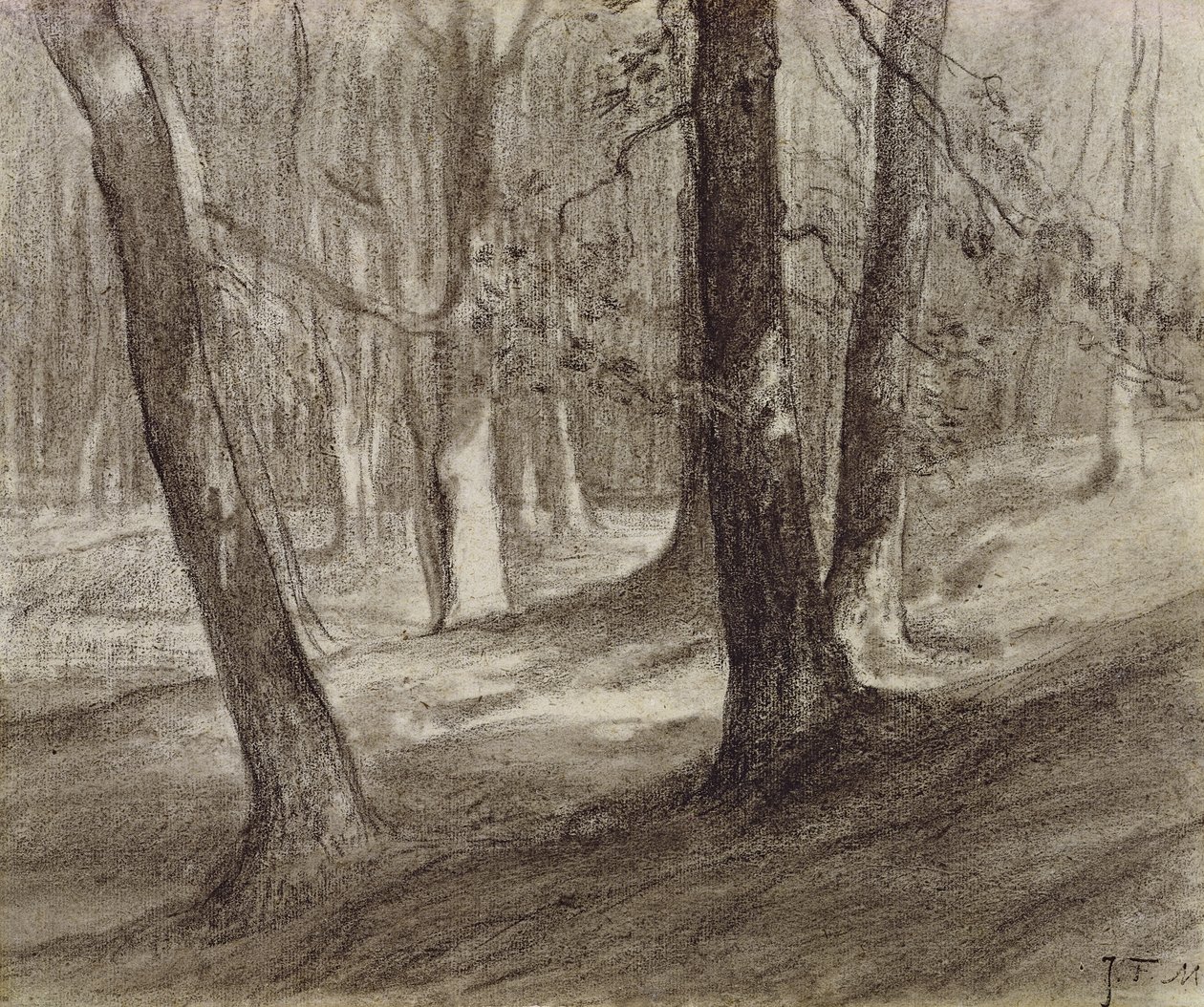 Bäume im Wald von Jean Francois Millet