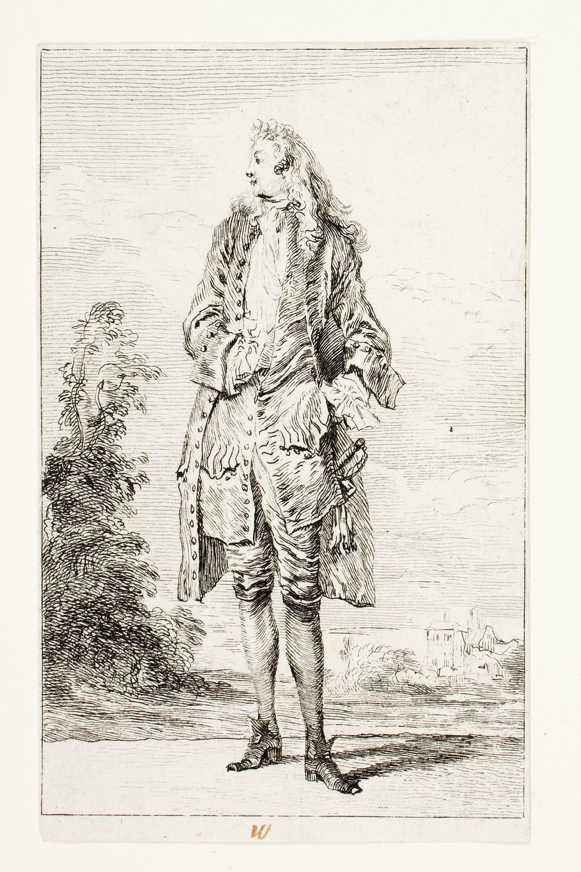 Gentleman, Hand in der Weste von Jean Antoine Watteau