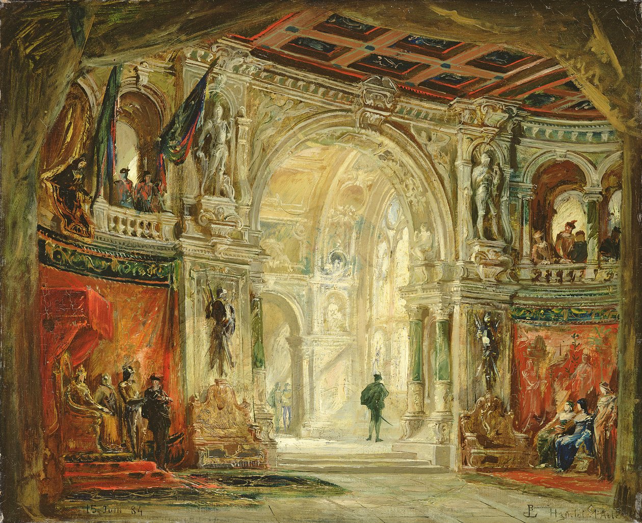 Hamlet, Akt I, 1884 von Jean Baptiste Lavastre