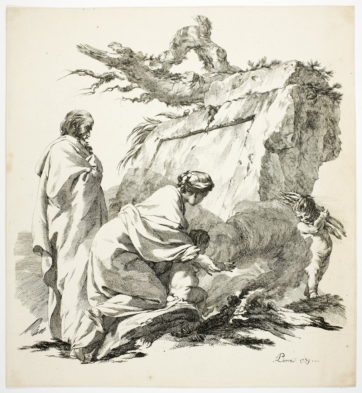 Die Flucht nach Ägypten von Jean Baptiste Marie Pierre