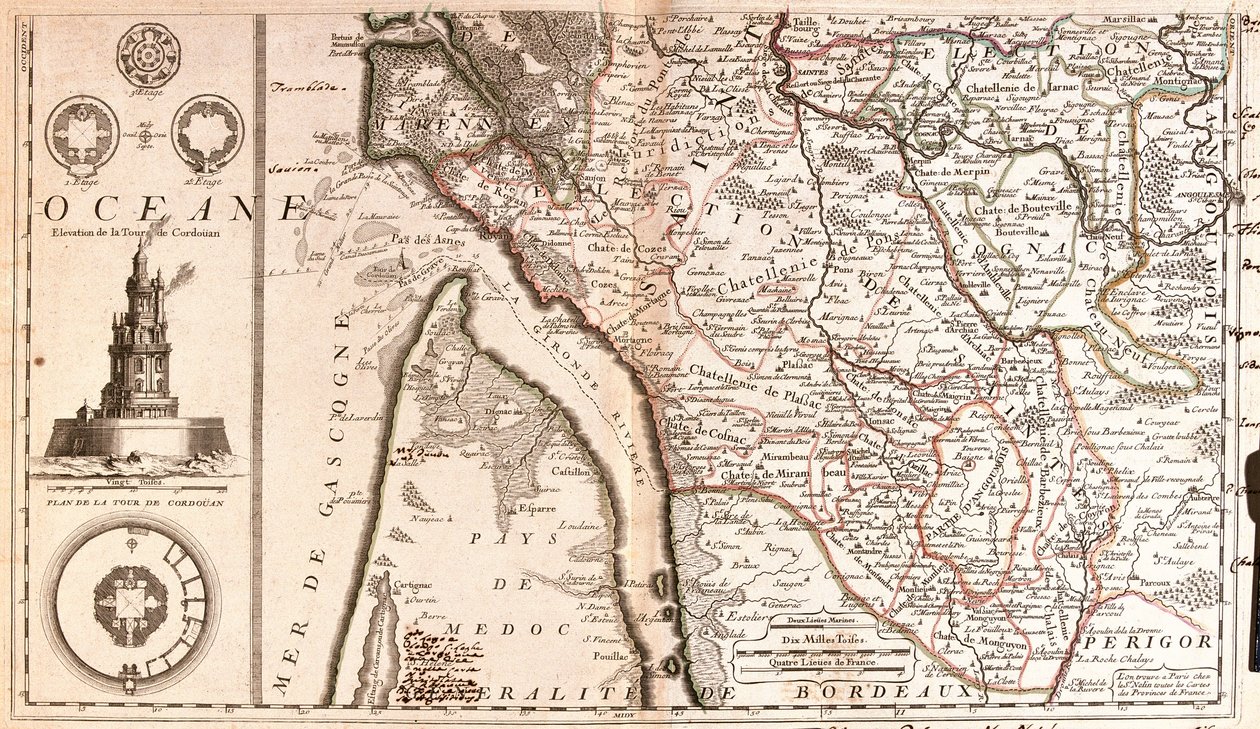 Karte der Aquitanien (Frankreich) (Gravur) von Jean Baptiste Nolin
