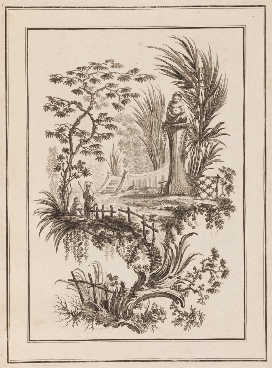 Figuren im Garten von Jean Baptiste Pillement