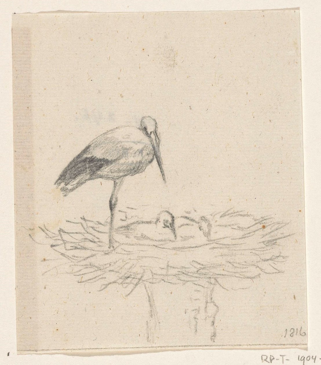 Storch auf dem Nest von Jean Bernard