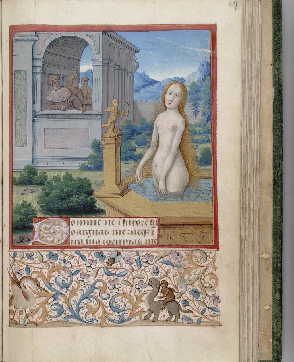 Bathseba beim Baden, Stundenbuch, 1485-1499 von Jean Bourdichon