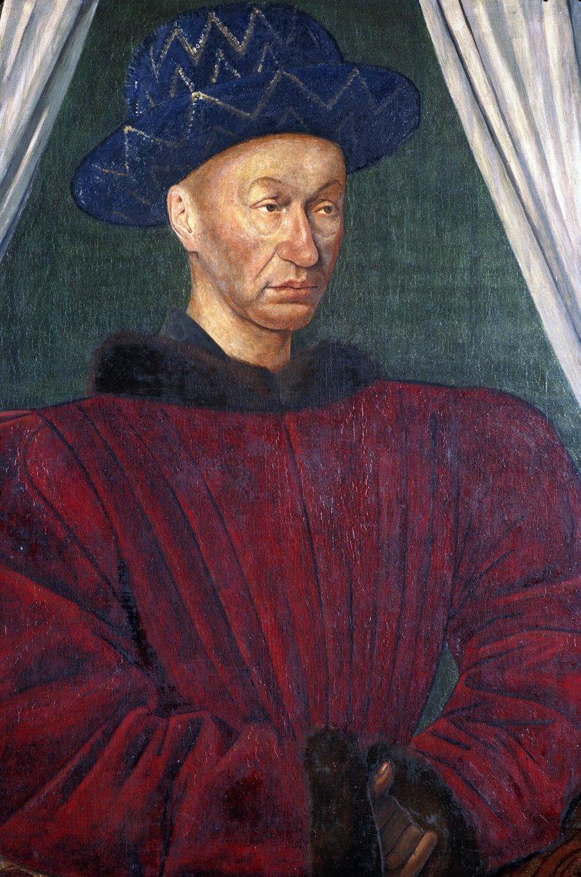 Porträt von Karl VII. (Gemälde) von Jean Fouquet