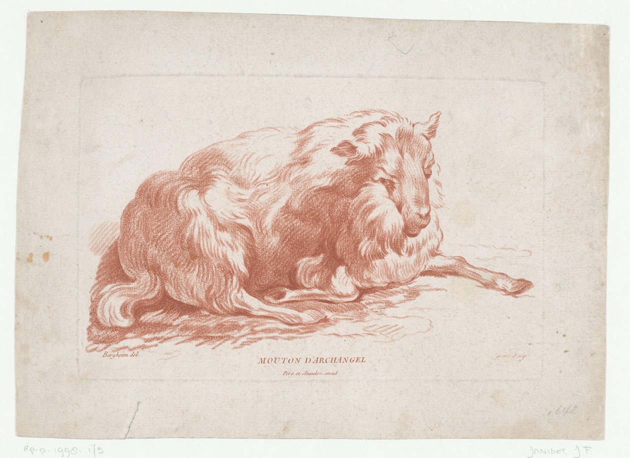 Liegendes Schaf von Jean Francois Janinet