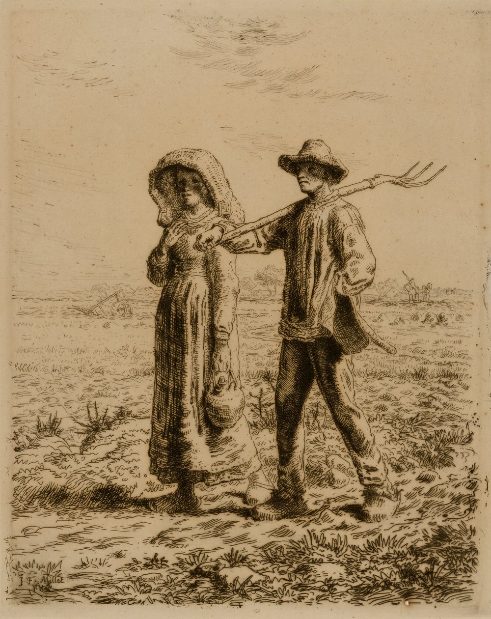 Bauern gehen zur Arbeit von Jean Francois Millet