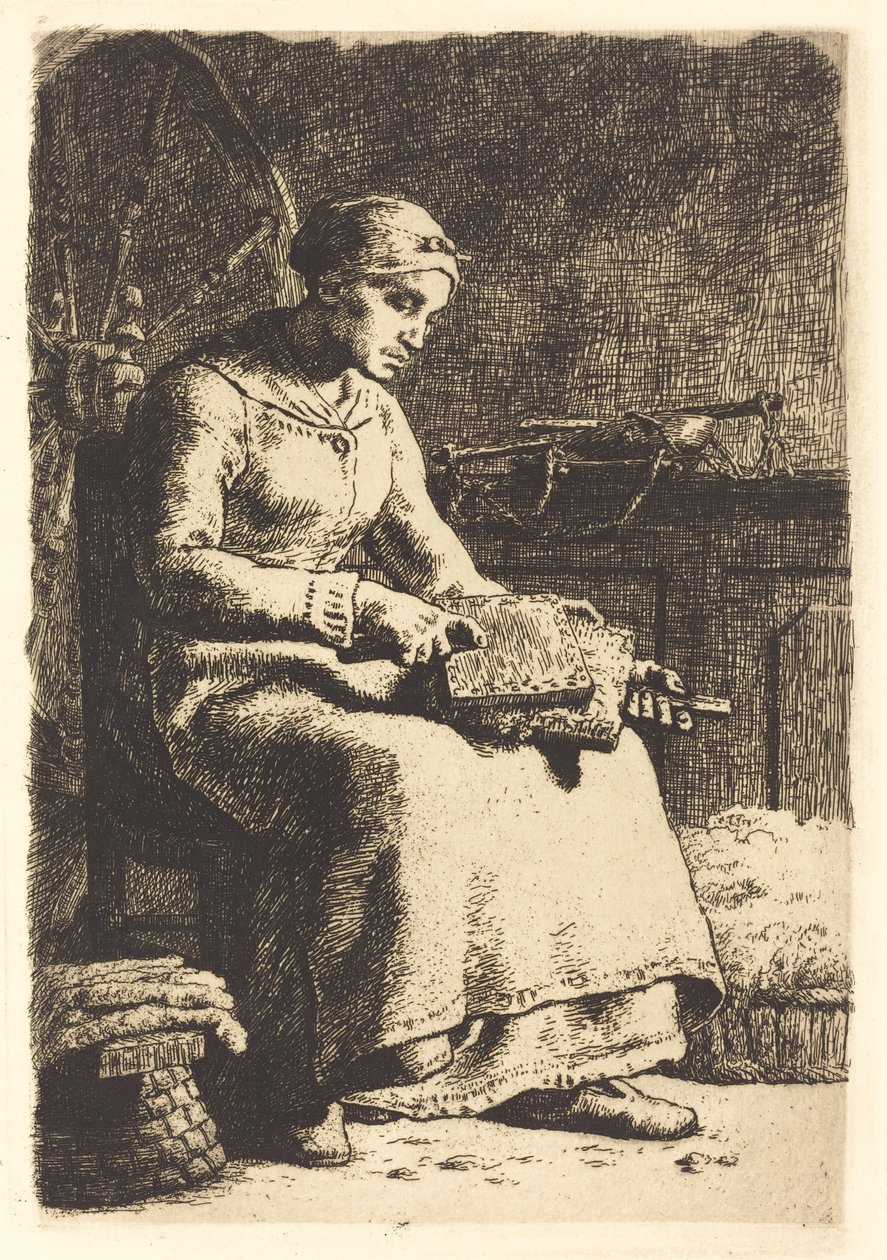 Die Wollkämmerin von Jean Francois Millet