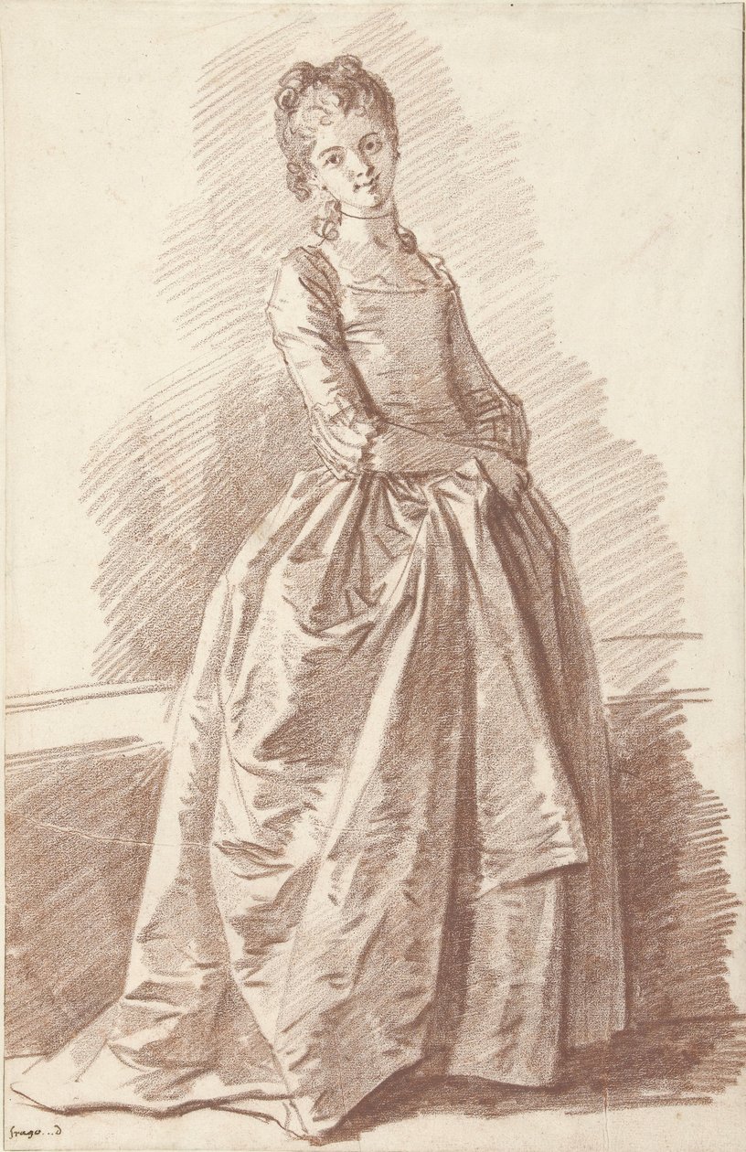 Stehende junge Frau, ansehend von Jean Honore Fragonard