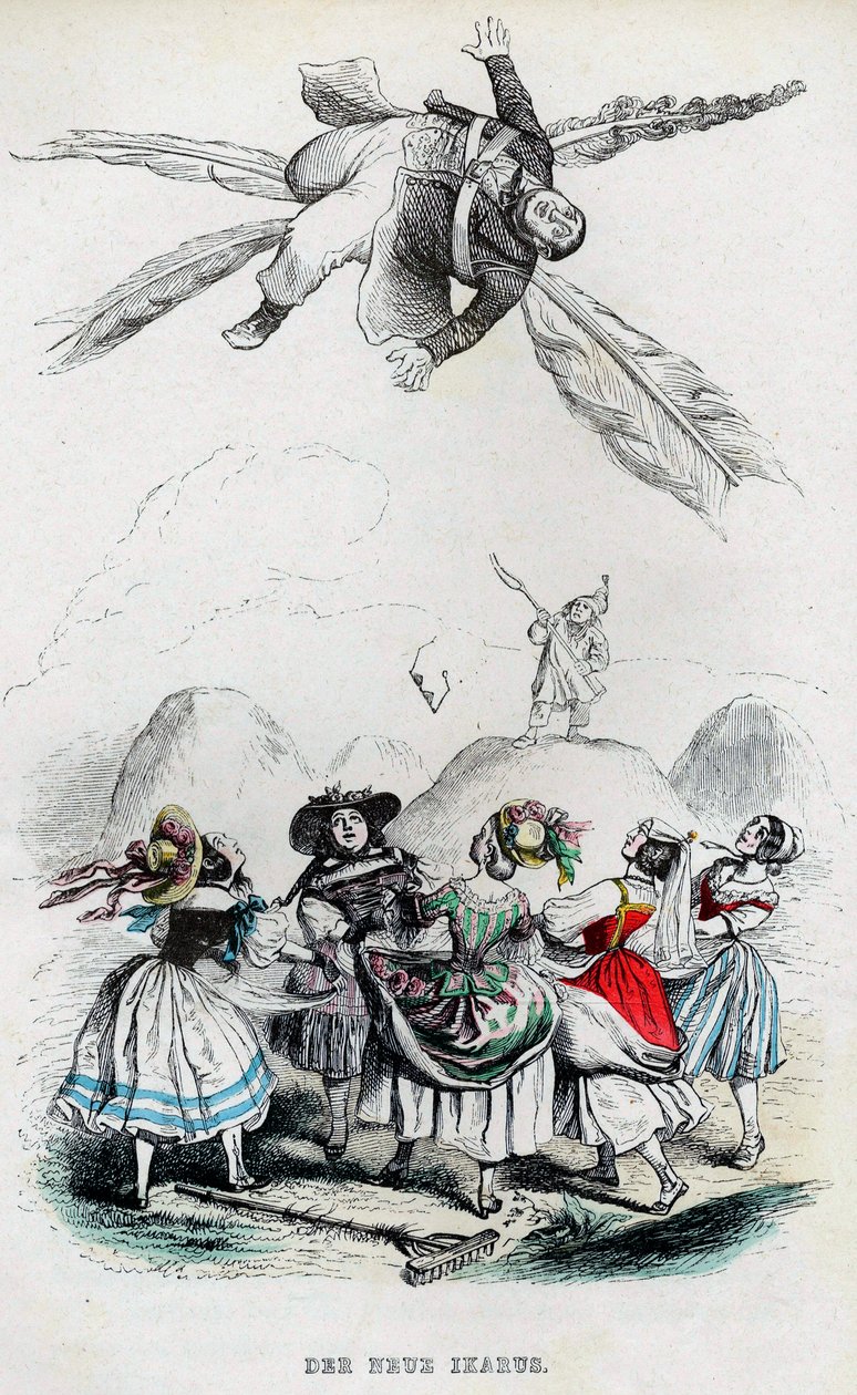 Der neue Ikarus, 1840er Jahre von Jean Jacques Grandville
