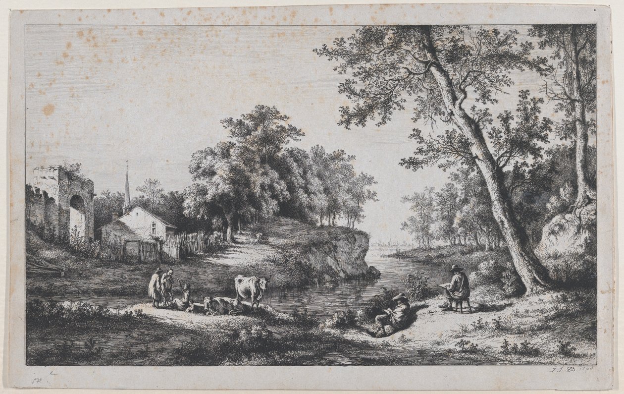 Landschaft bei Ambronay, 1796 von Jean Jacques de Boissieu