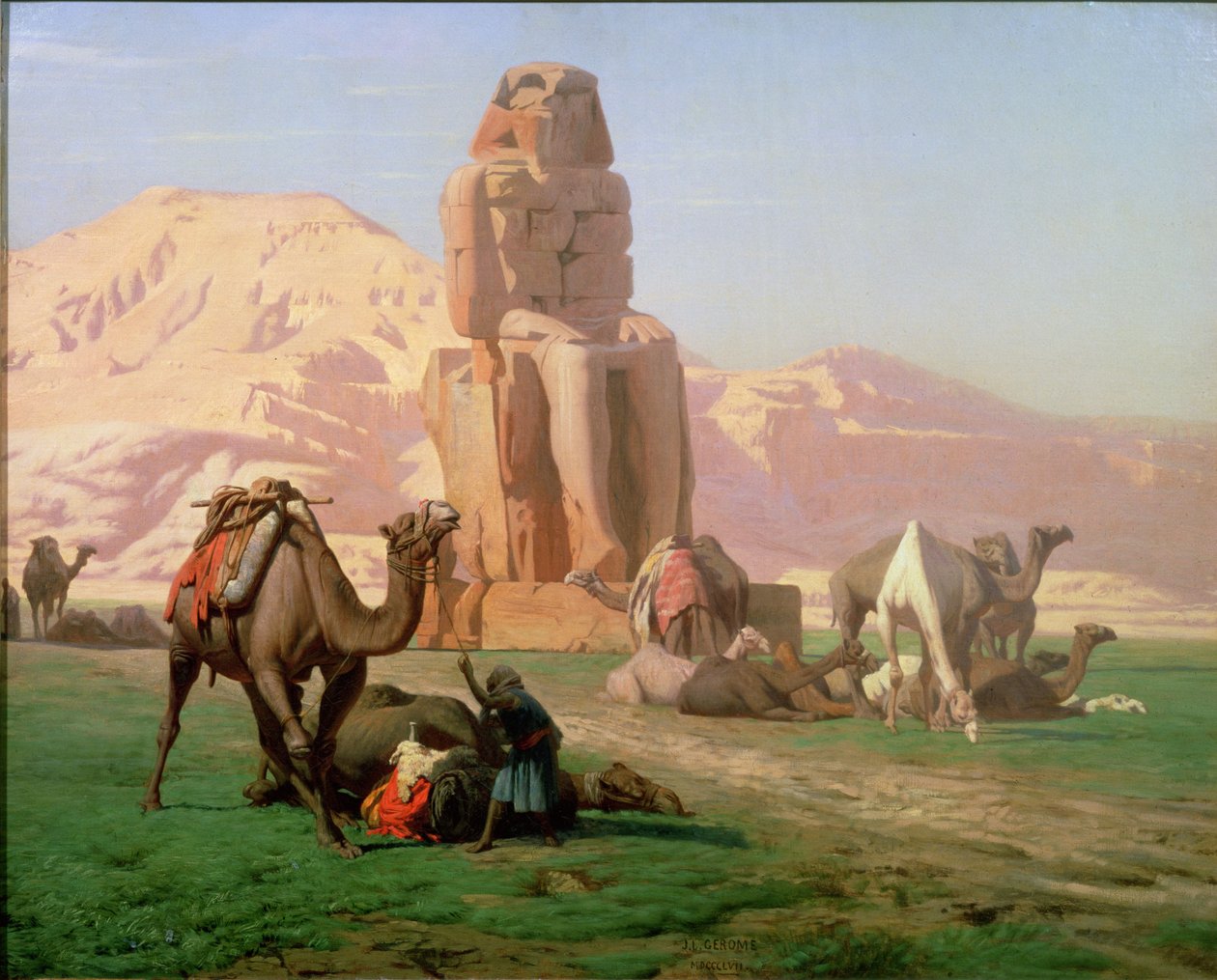 Der Koloss von Memnon, 1857 von Jean Leon Gerome