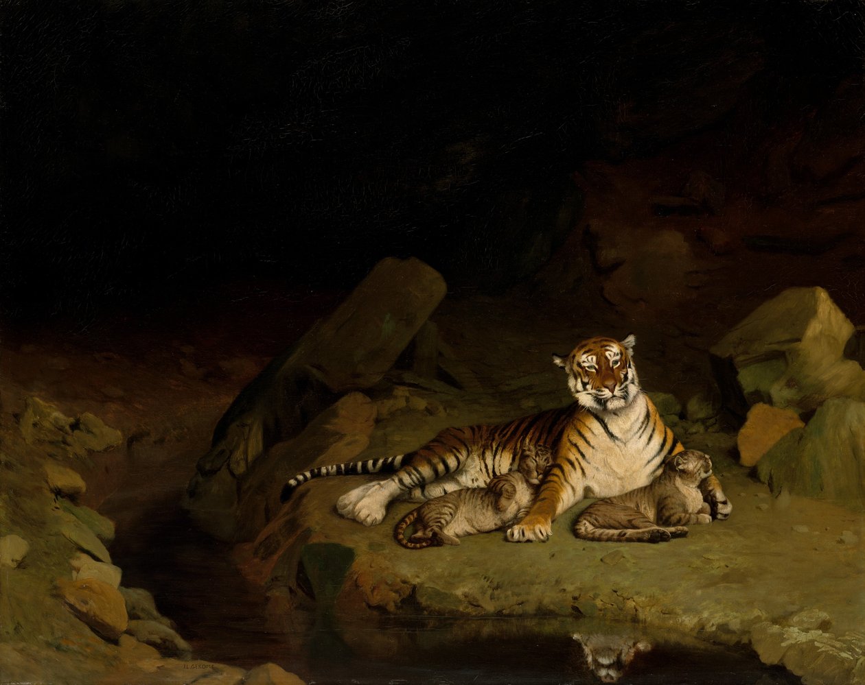 Tiger und Junge von Jean Leon Gerome